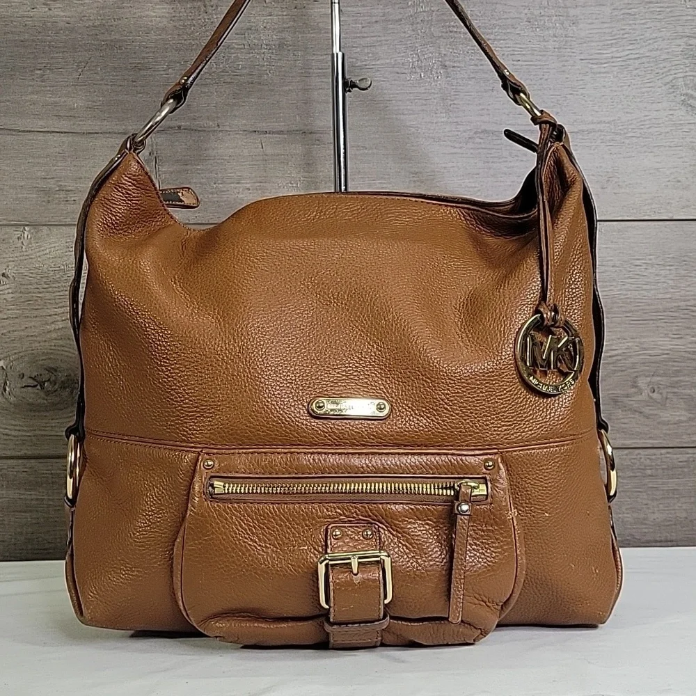 Michael Kors Fulton Brown Leather Shoulder Bag Tote Handbag